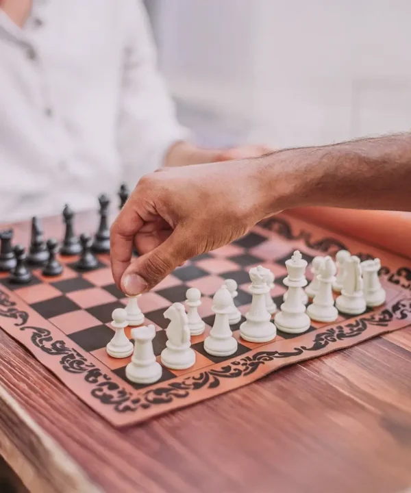Havane Cowhide Leather Chessboard.