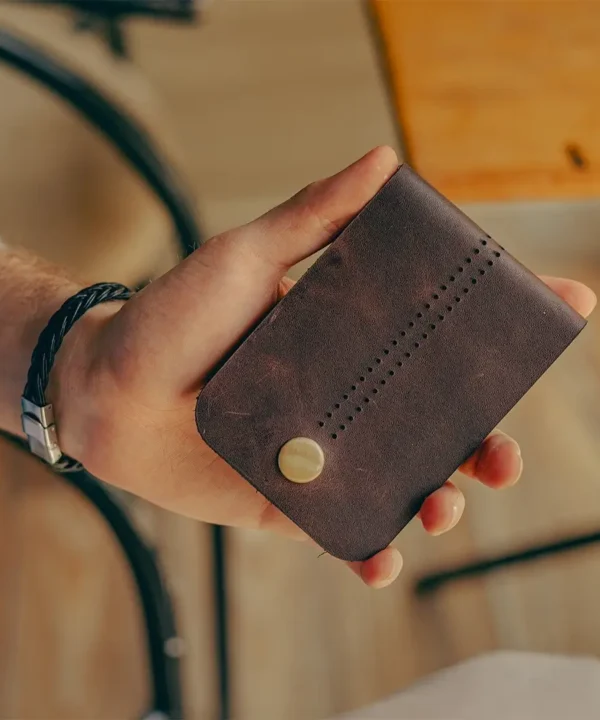 Vintage Brown Cowhide Leather Small Men Wallet
