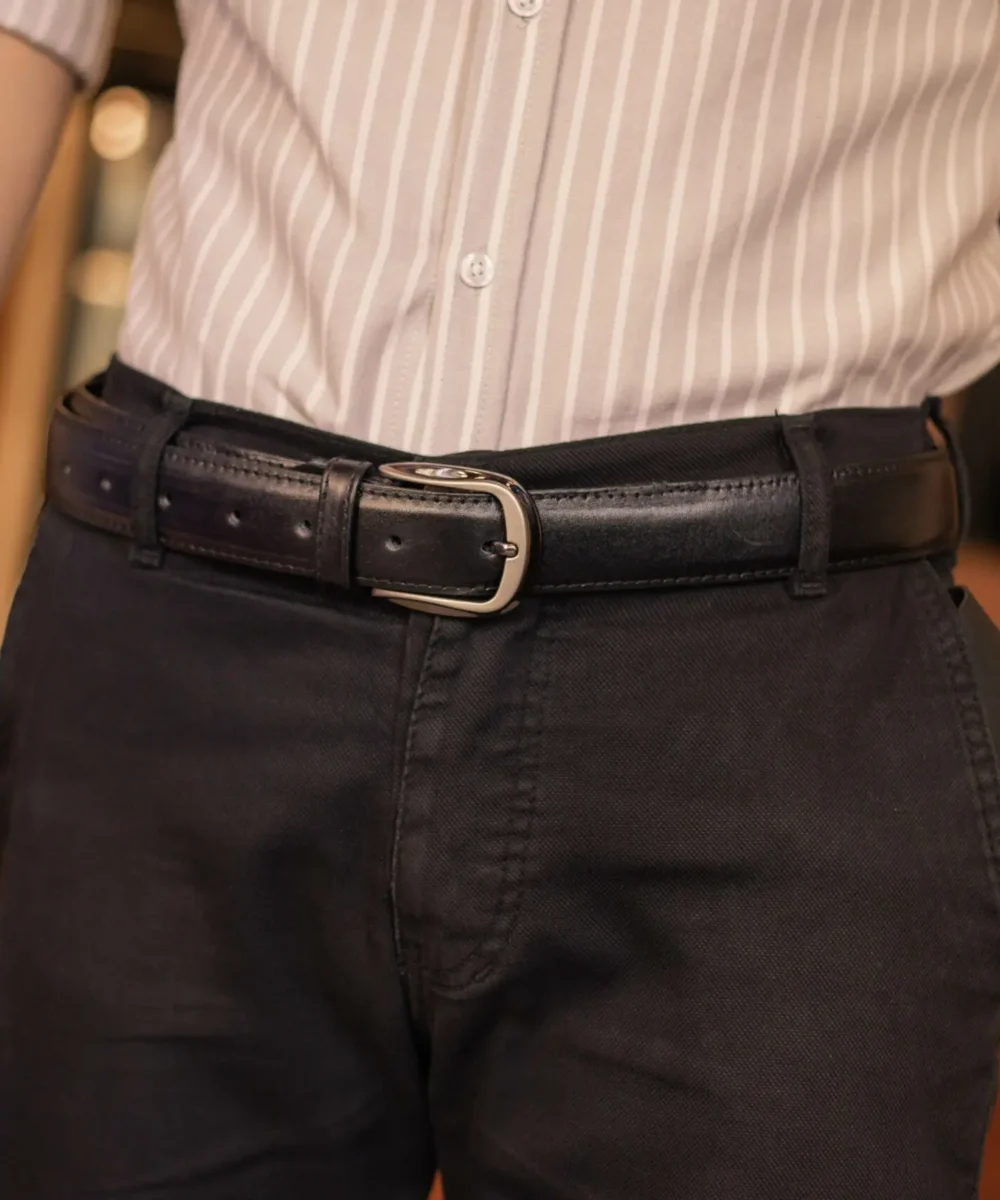 Classic Black Genuine Leather Belt - Image 2