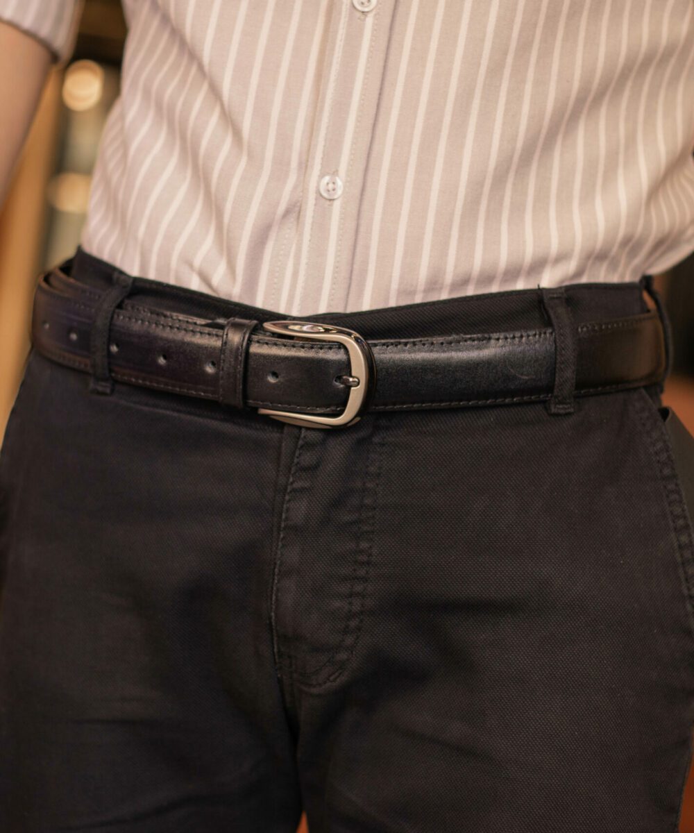 Classic Black Genuine Leather Belt - Image 4