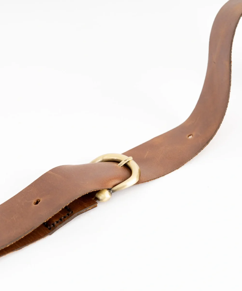 Brown Cowhide Leather Men Crossbody Bag - Image 2