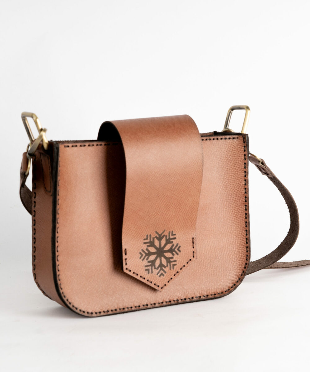 Light Brown Cowhide Crossbody Bag - Image 3