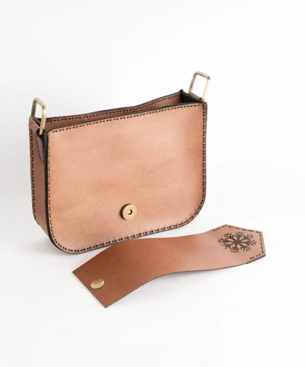 3x1 Dark Havane Cowhide Leather Crossbody Bag - Image 3