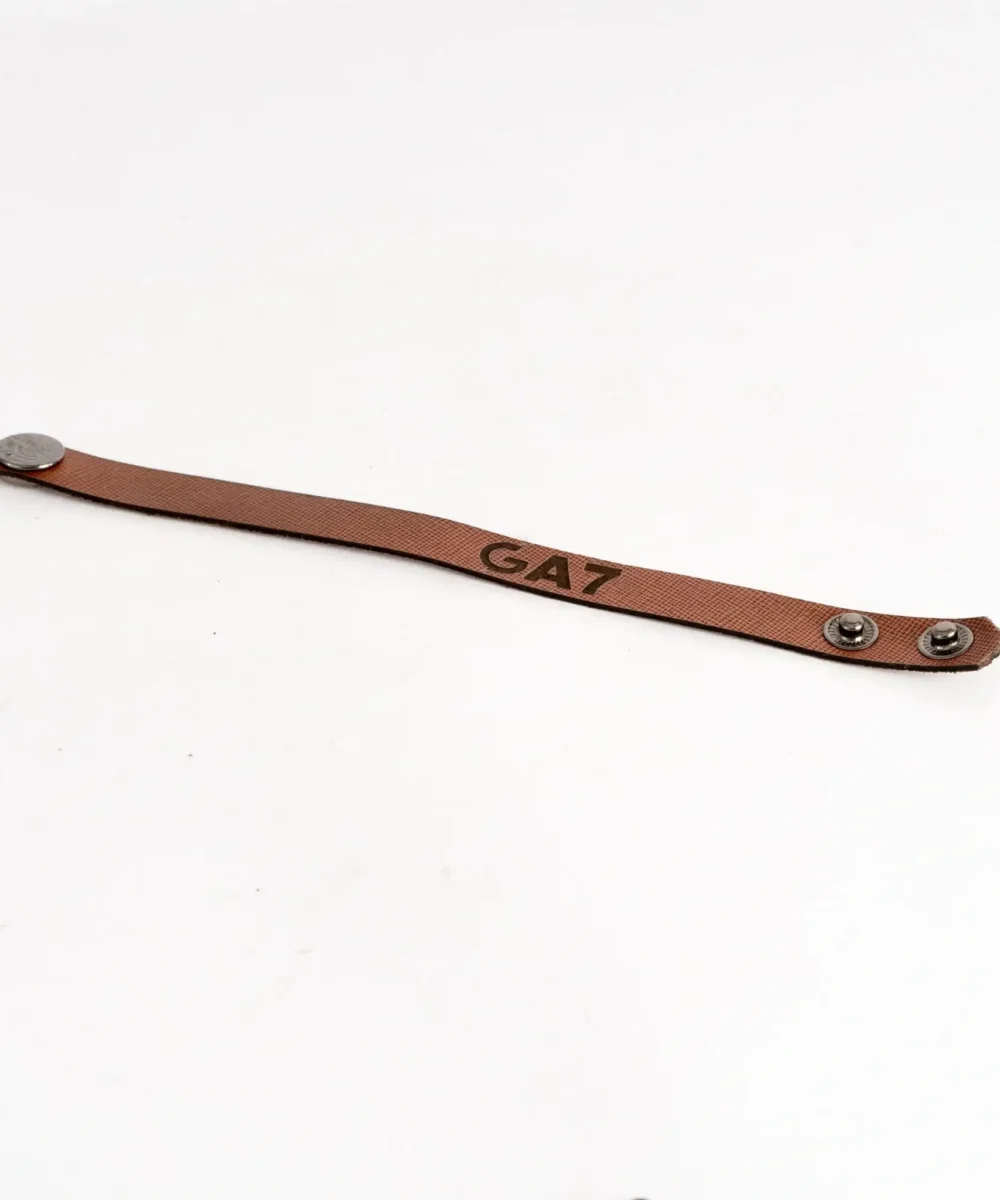 Brown Cowhide Leather Men Bracelet