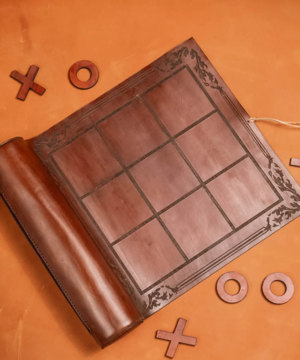 Brown Cowhide Leather XO Game. - Image 2
