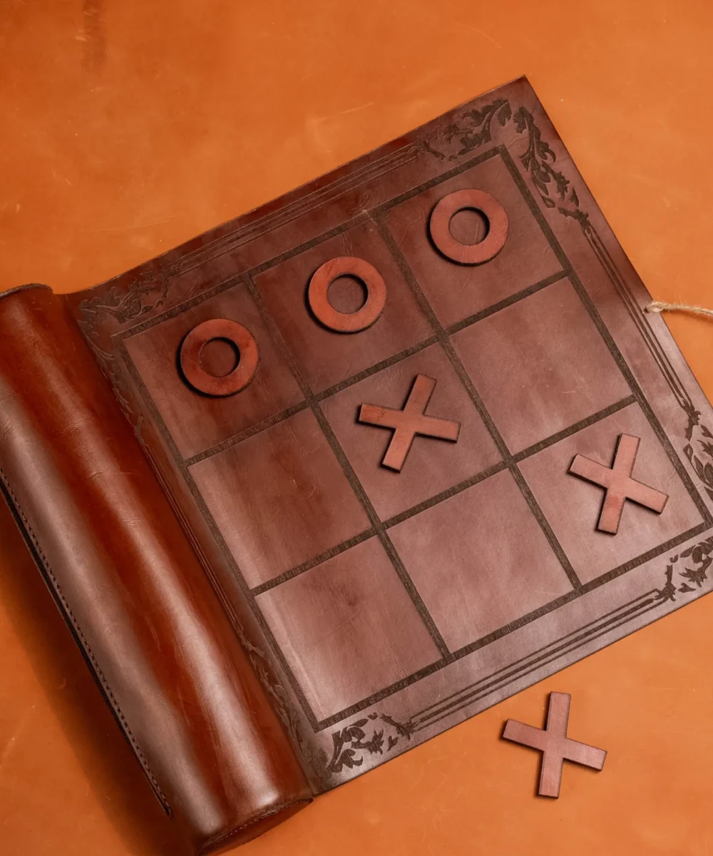 Brown Cowhide Leather XO Game. - Image 3