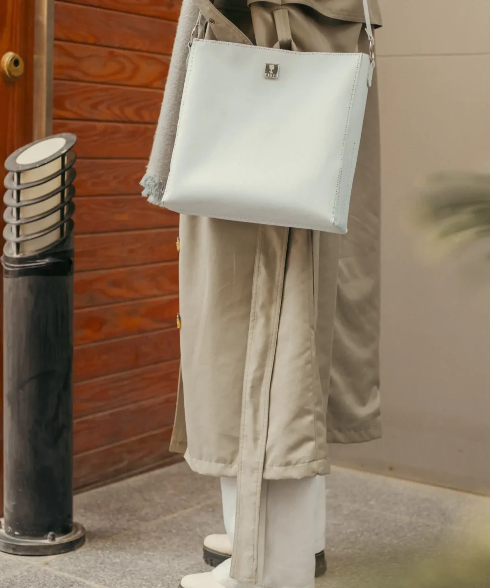 White Cowhide Leather Crossbody Bag - Image 3