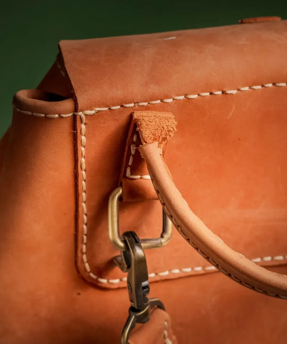Havane Cowhide Leather Unisex Backpack - Image 5