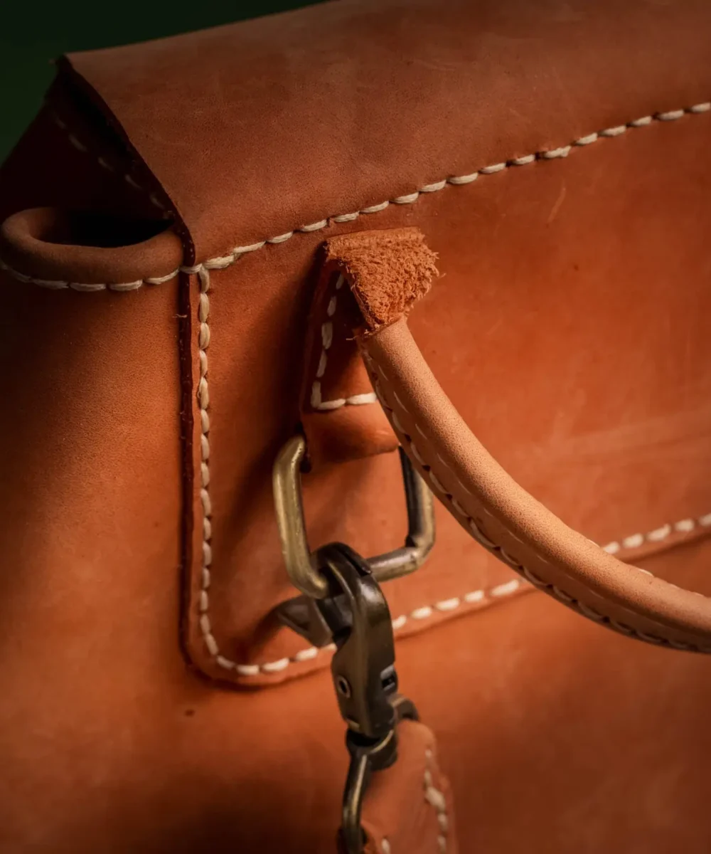 Havane Cowhide Leather Unisex Backpack - Image 6