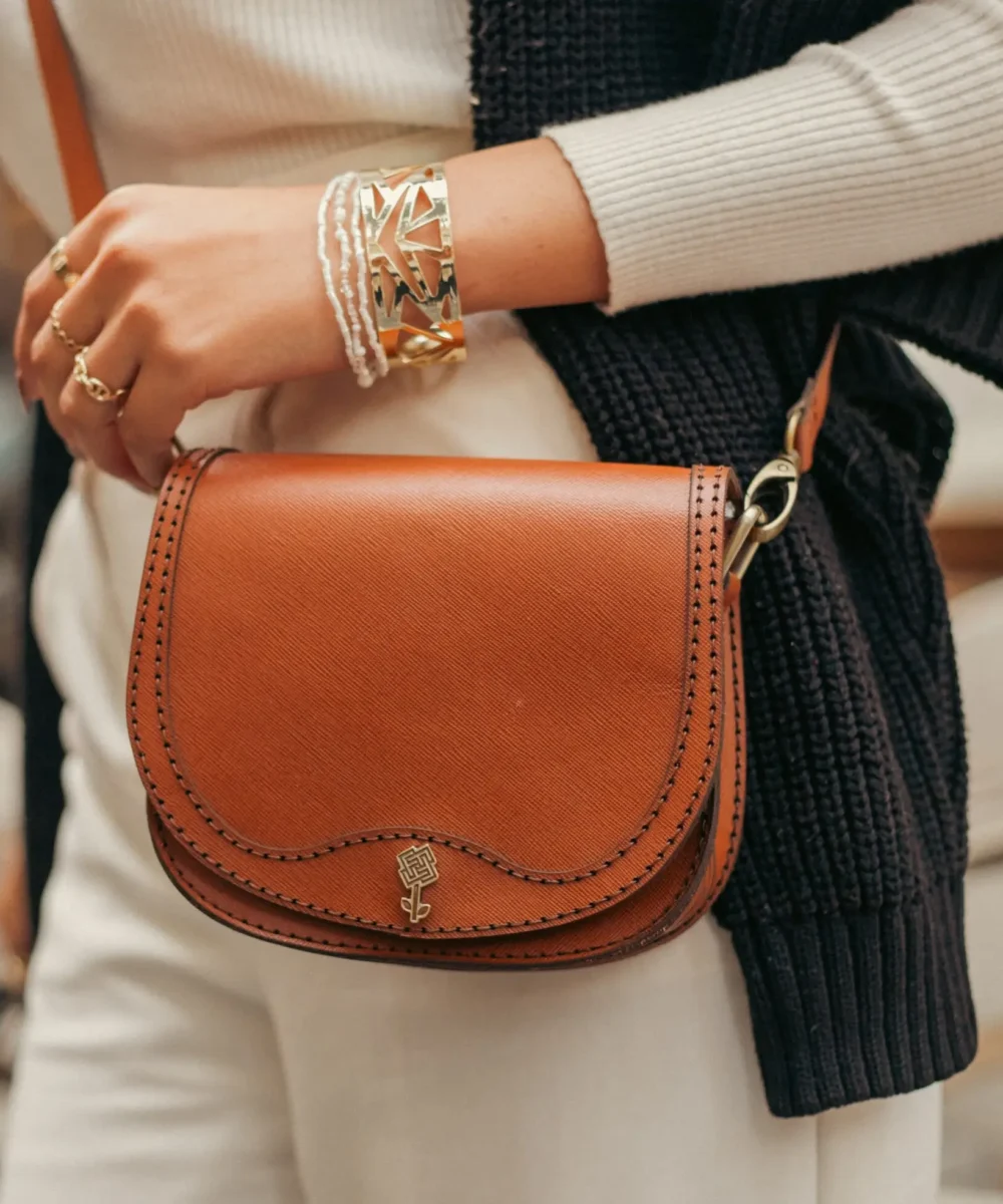 Havane Cowhide Leather Crossbody Bag