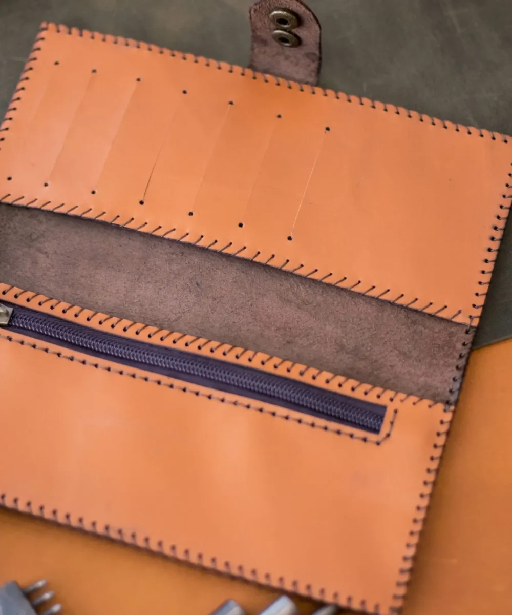 Light Havane Cowhide Leather Women Wallet. - Image 3