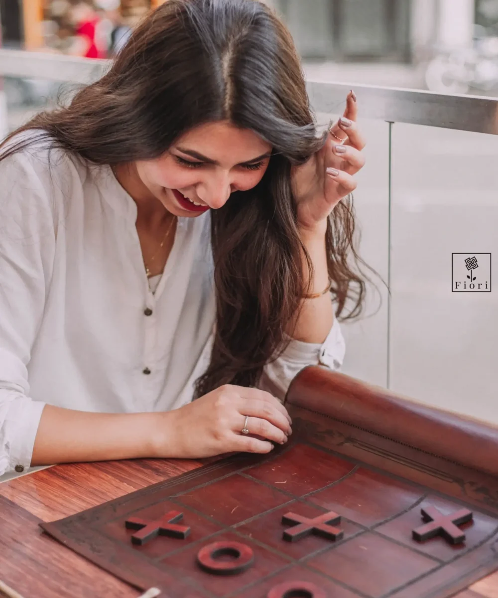 Brown Cowhide Leather XO Game. - Image 4