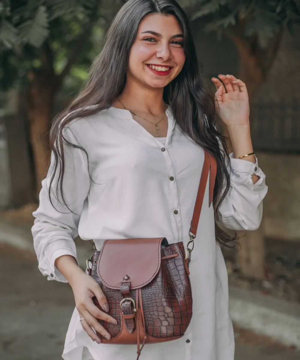 Vintage Brown x Dark Havane Cowhide Leather Crossbody Bag