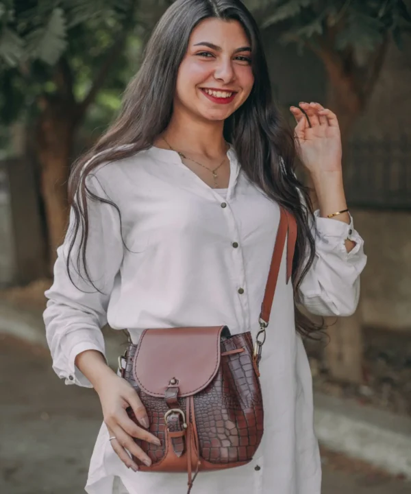 Vintage Brown x Dark Havane Cowhide Leather Crossbody Bag