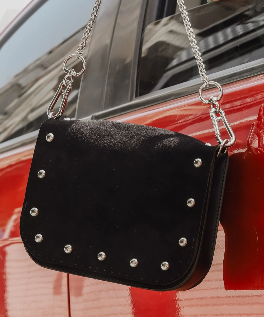 Black Cowhide Leather Crossbody Bag - Image 2