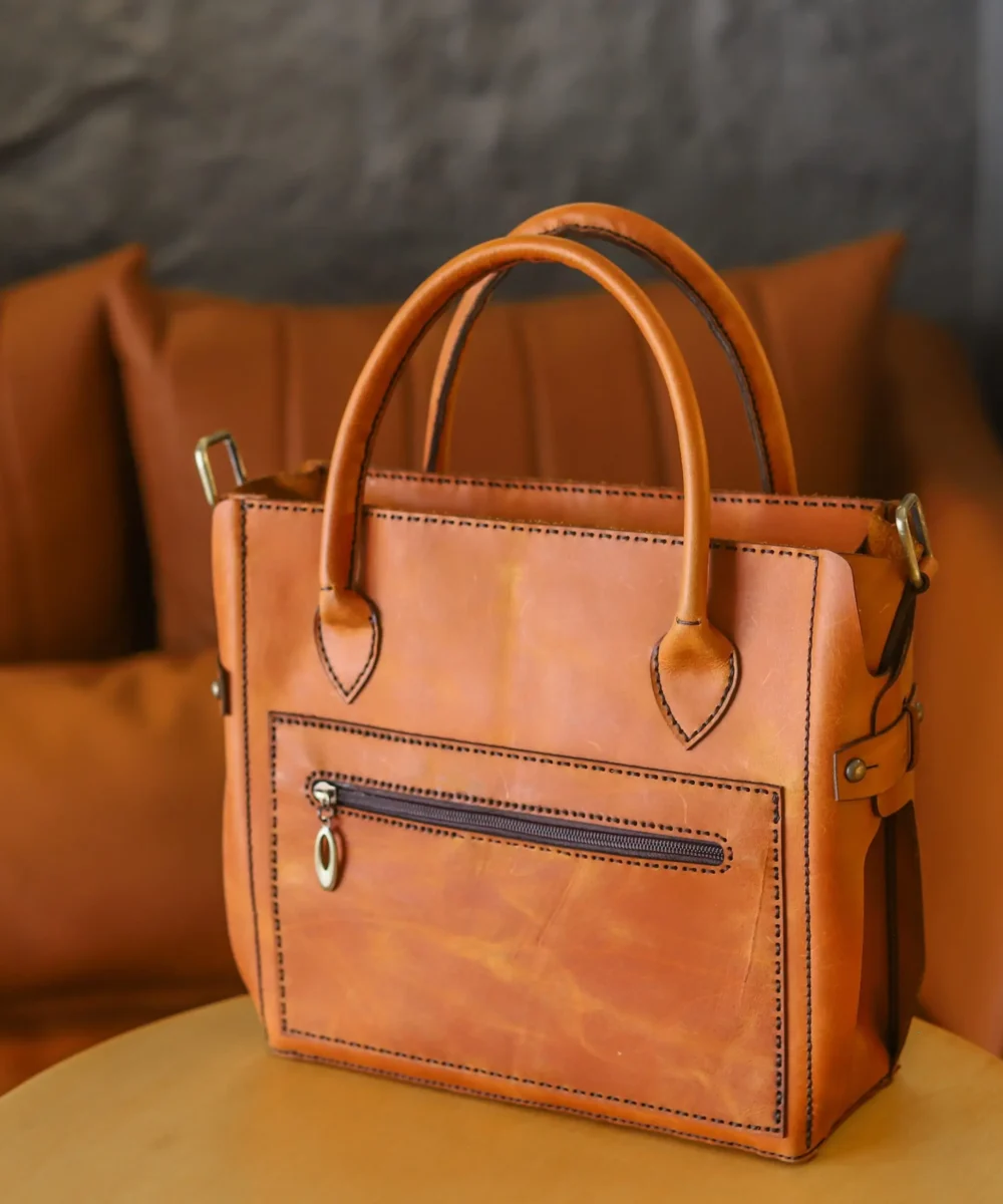 Havane Cowhide Leather Hand & Shoulder Bag - Image 3