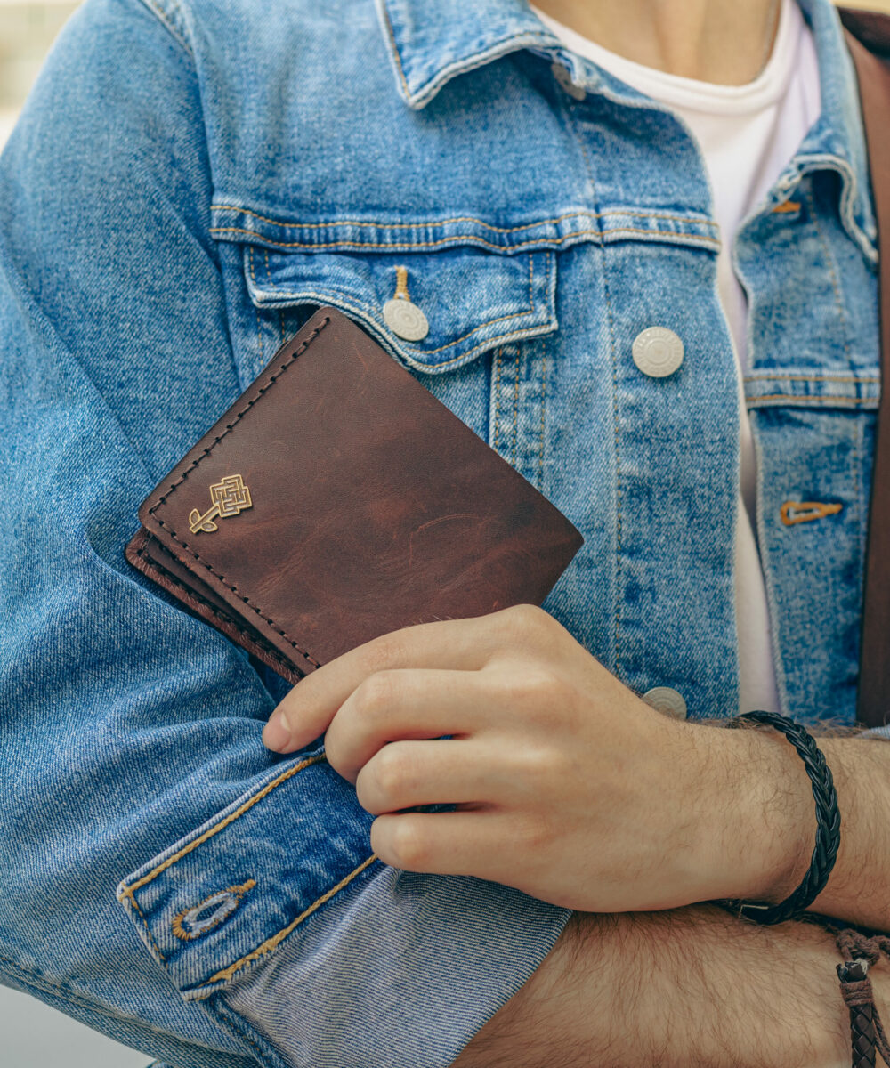 Brown Cowhide Leather Men Wallet