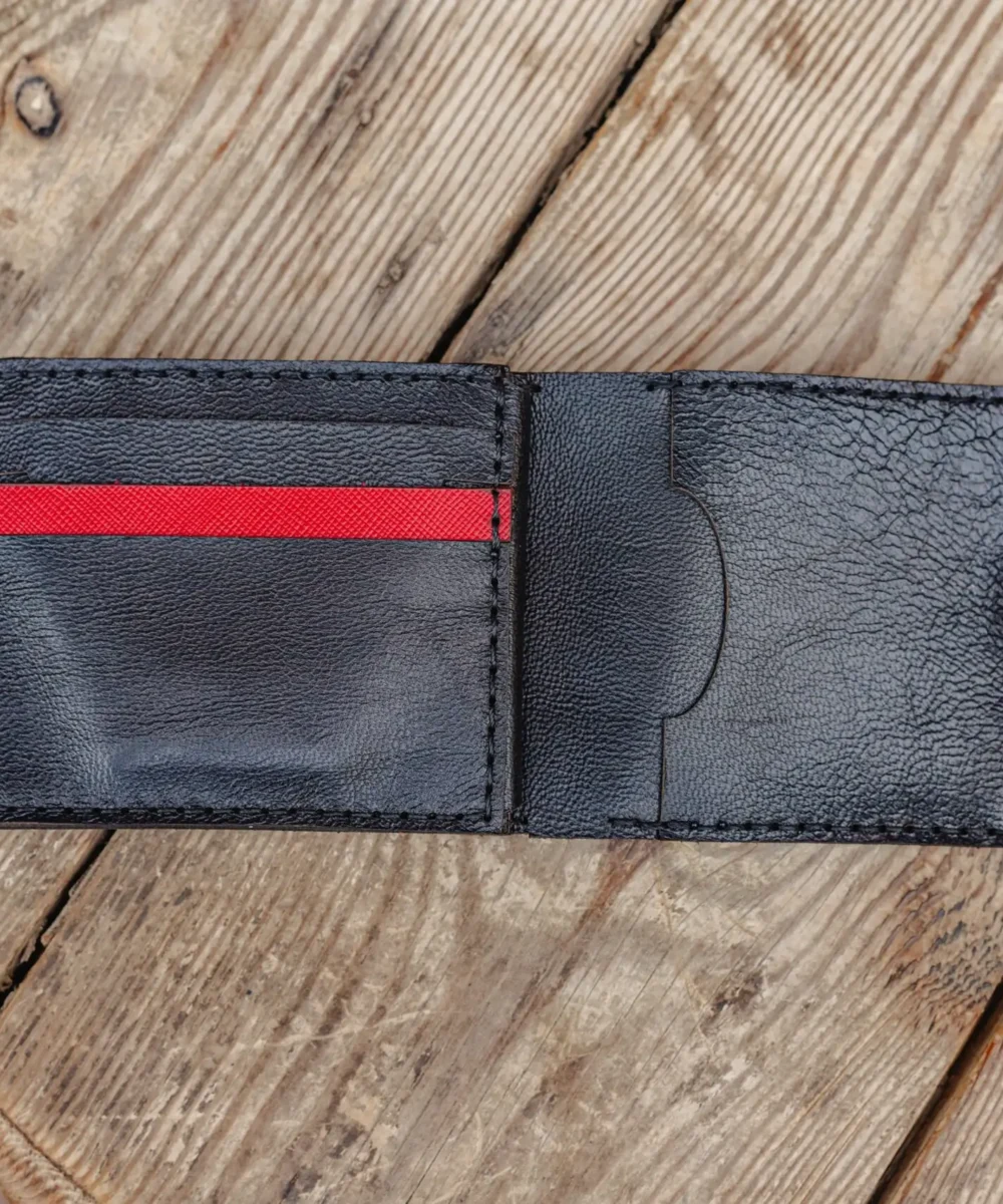 Black Cowhide Leather Men Wallet - Image 7
