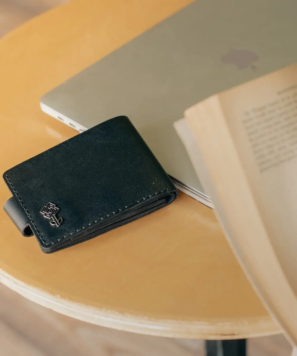 Black Cowhide Leather Men Wallet - Image 8