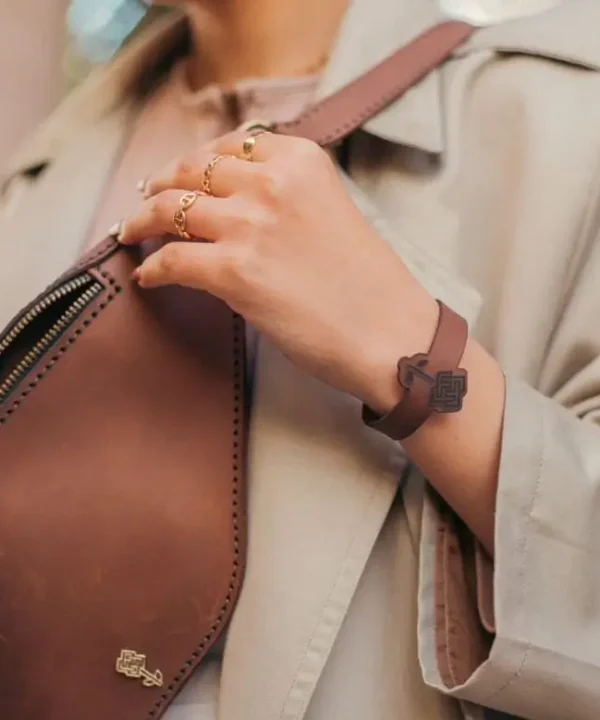 Brown Cowhide Leather Women Bracelet