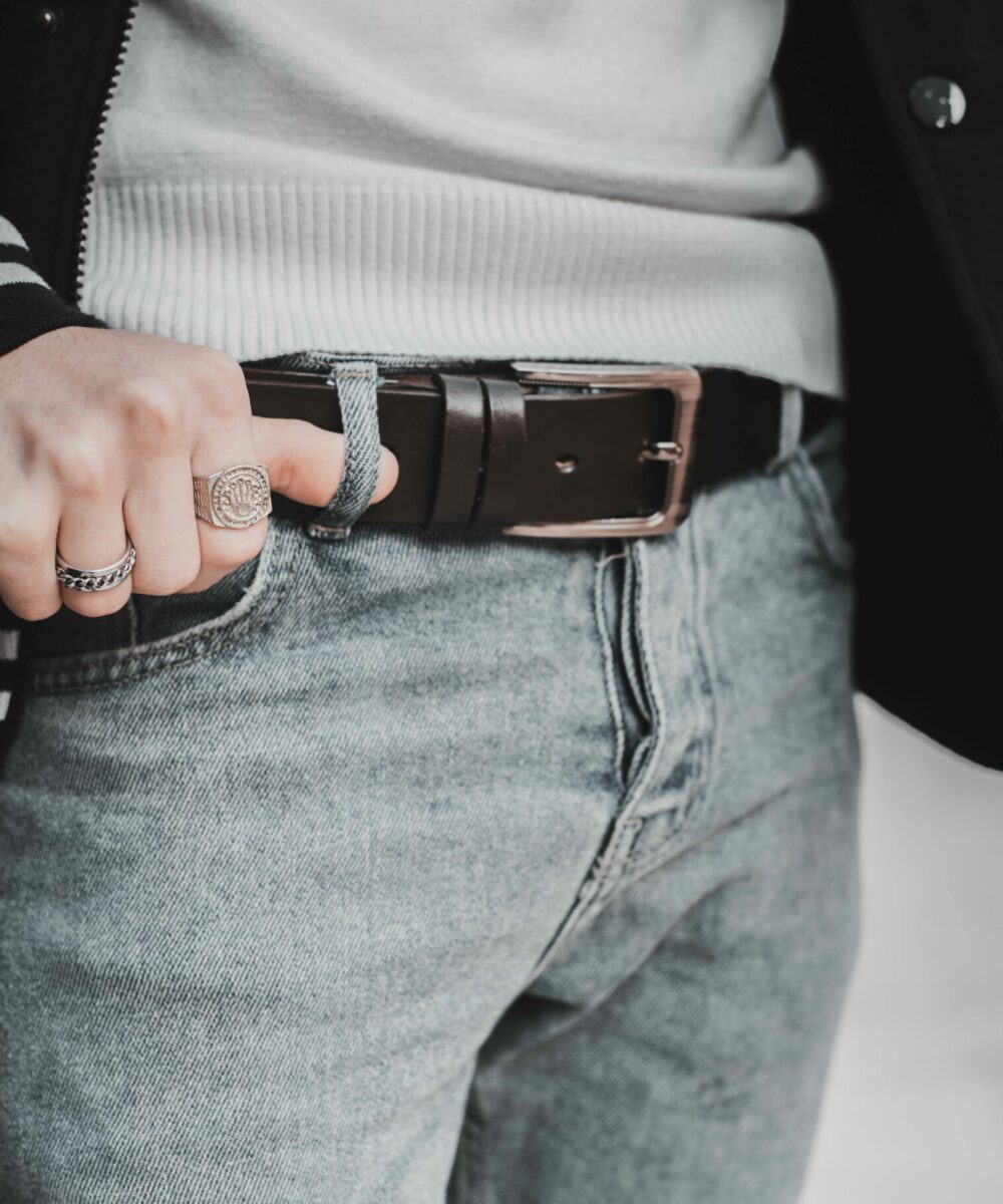 Casual Black Genuine Leather Men Belt - Image 4