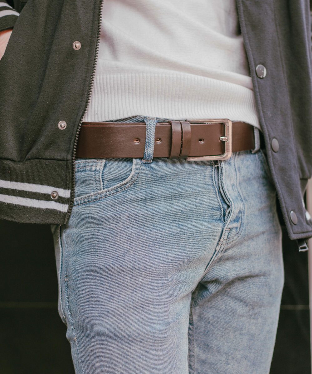 Casual Brown Genuine Leather Men Belt - Image 2