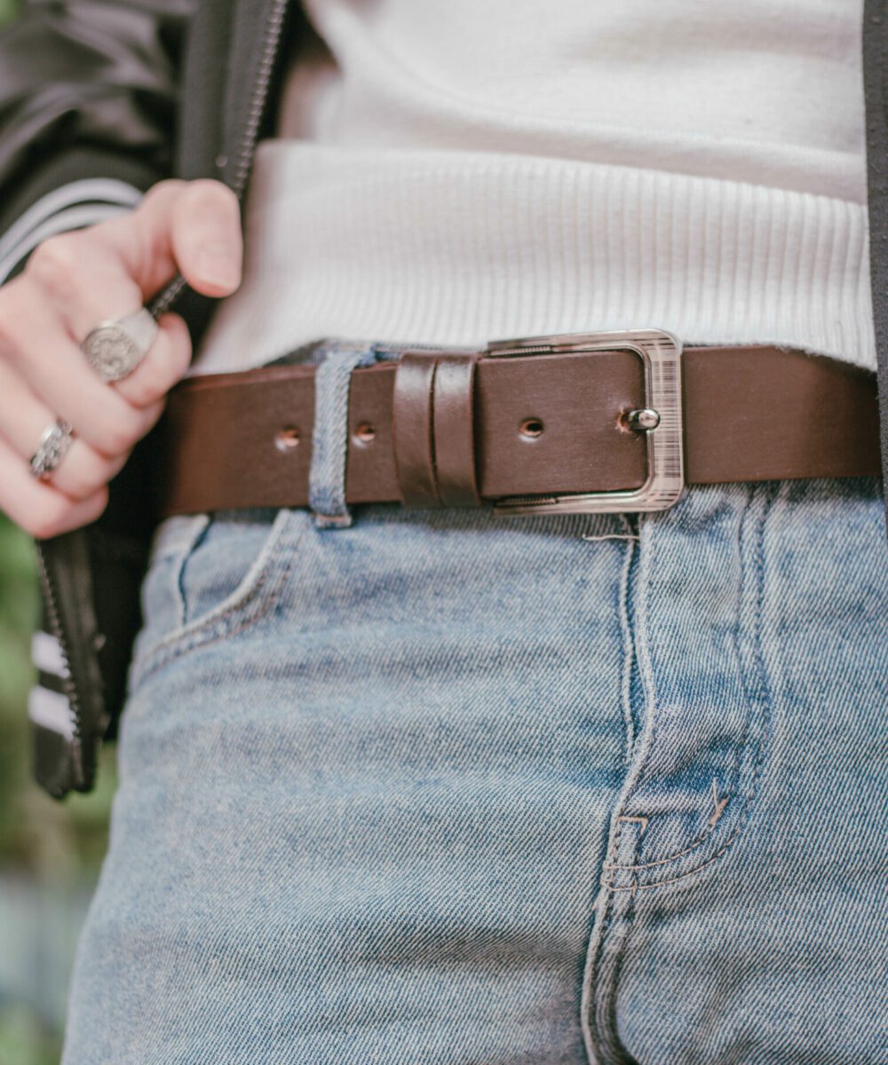 Casual Brown Genuine Leather Men Belt