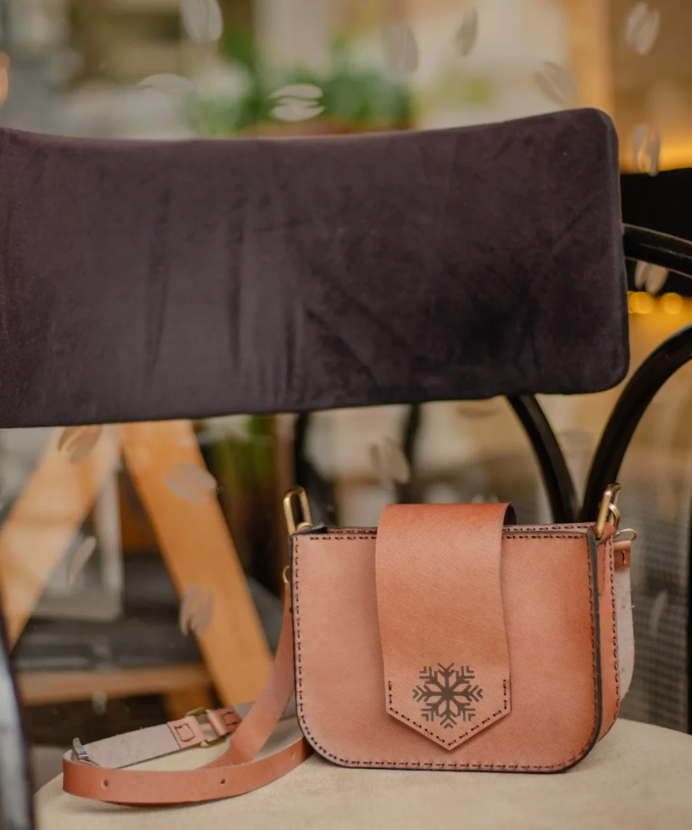 Light Brown Cowhide Crossbody Bag - Image 2