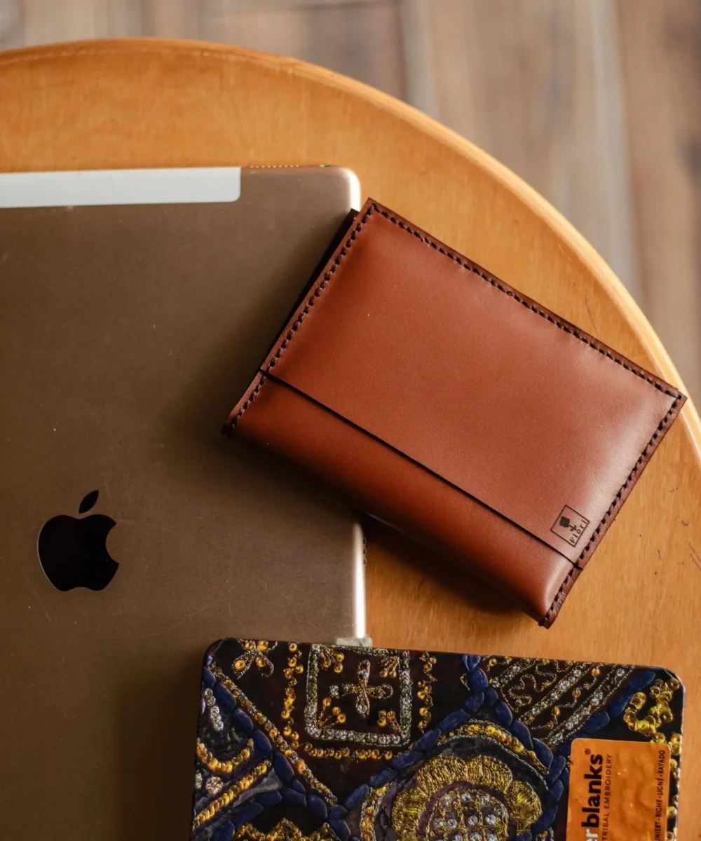 Havane Cowhide Leather Passport Case