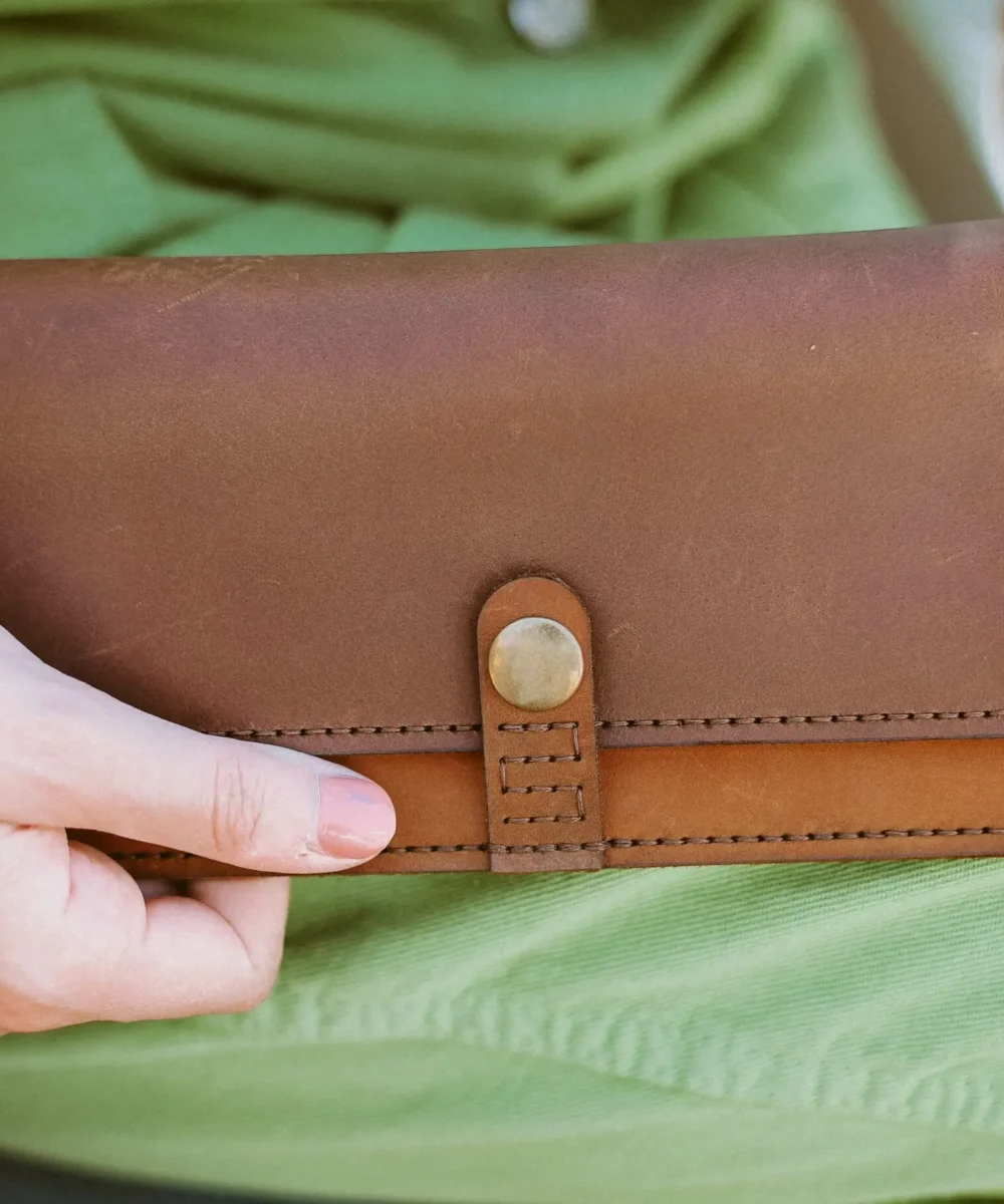 Brown x Havane Cowhide Leather Unisex Wallet. - Image 2
