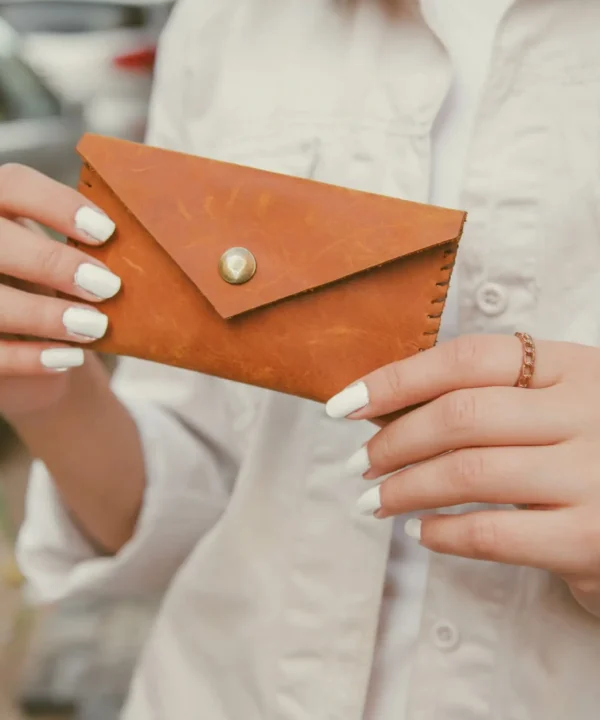 Havane Cowhide Leather Women Small Wallet.