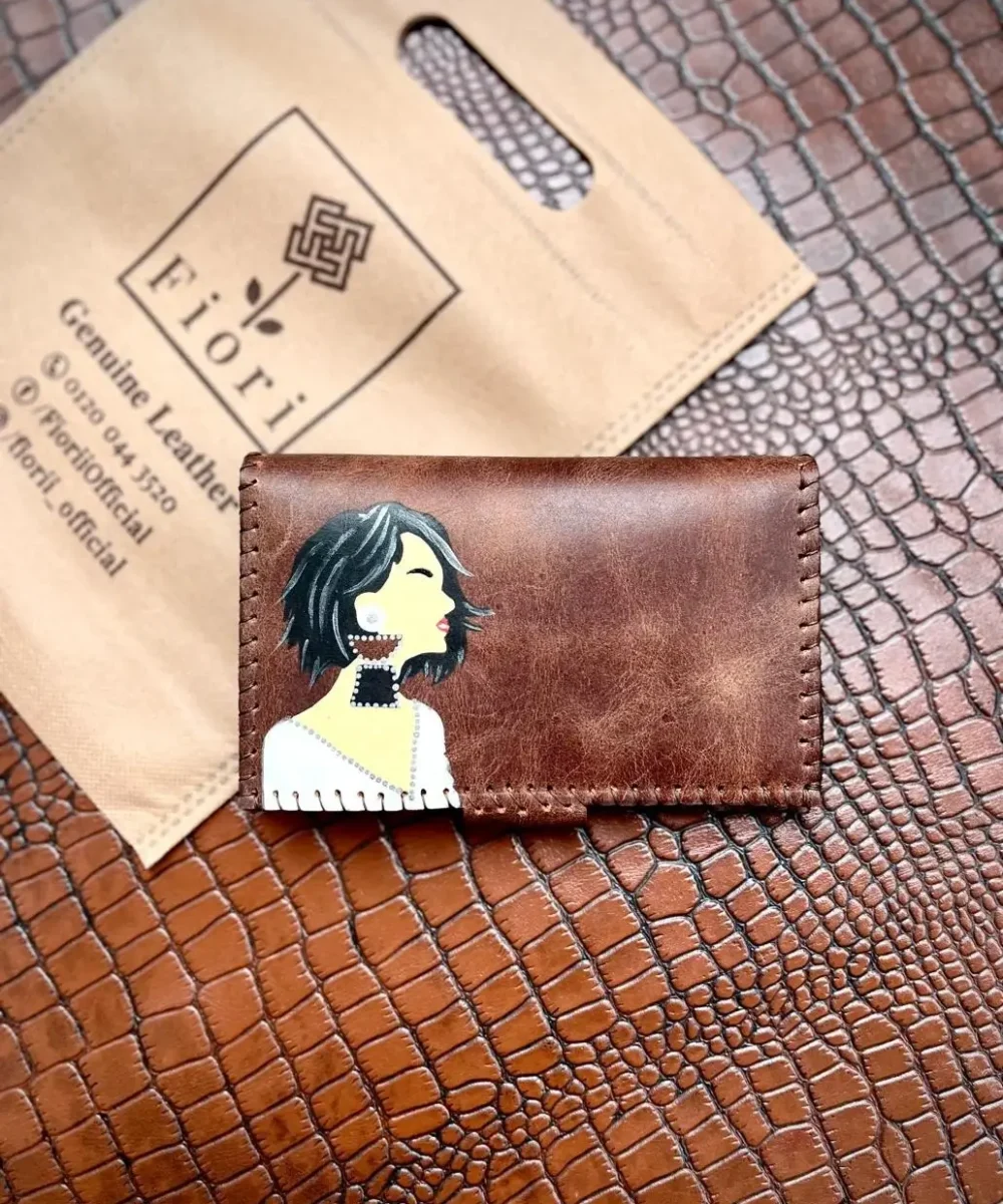 Brown Cowhide Leather Women wallet