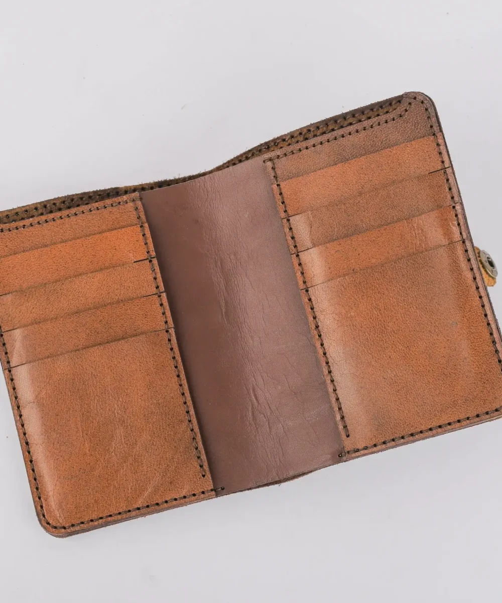 Brown x Havane Cowhide Leather Unisex Wallet. - Image 2
