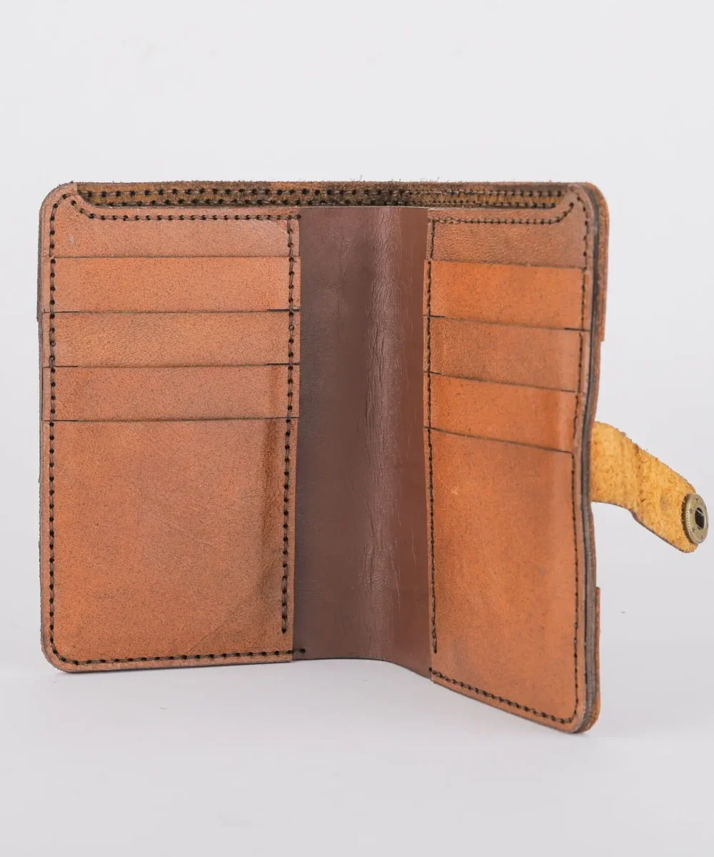 Brown x Havane Cowhide Leather Unisex Wallet. - Image 3