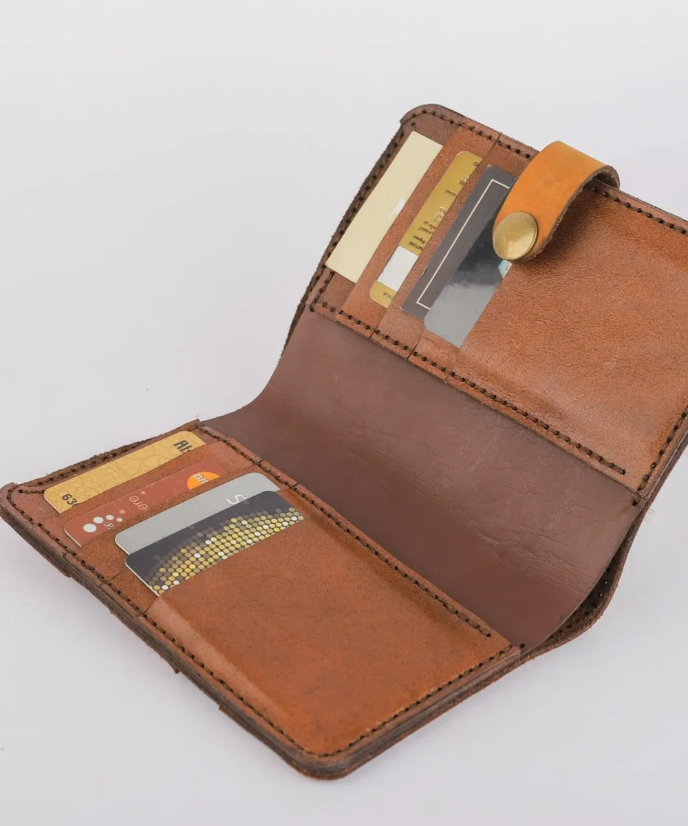 Brown x Havane Cowhide Leather Unisex Wallet. - Image 4