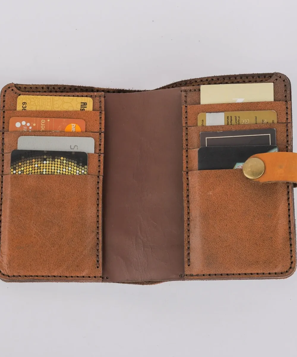 Brown x Havane Cowhide Leather Unisex Wallet. - Image 4