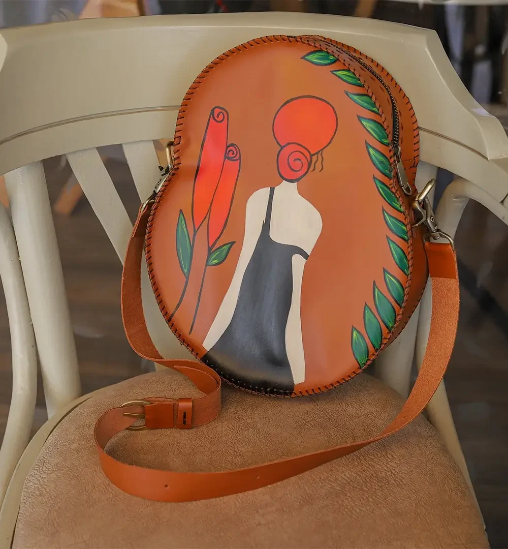 Painted Havane Cowhide Leather Crossbody Bag