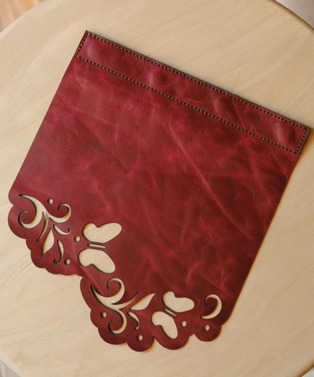 3x1 Burgundy x Havane Cowhide Leather Crossbody Bag (with two removable flip flaps) - Image 4