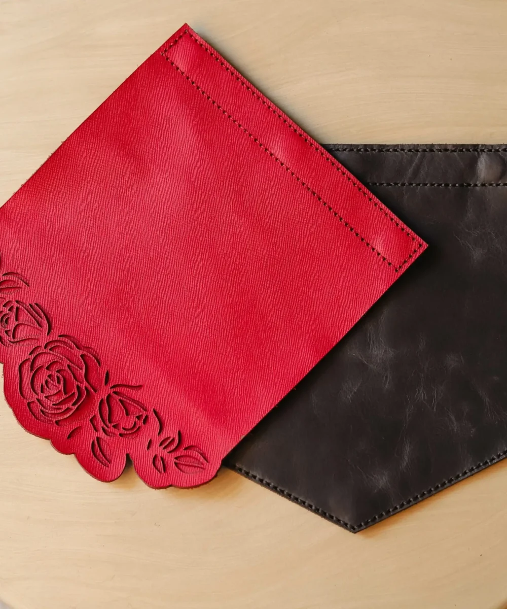 2x1 Black x Red Cowhide Leather Crossbody Bag (with two removable flip flaps) - Image 8