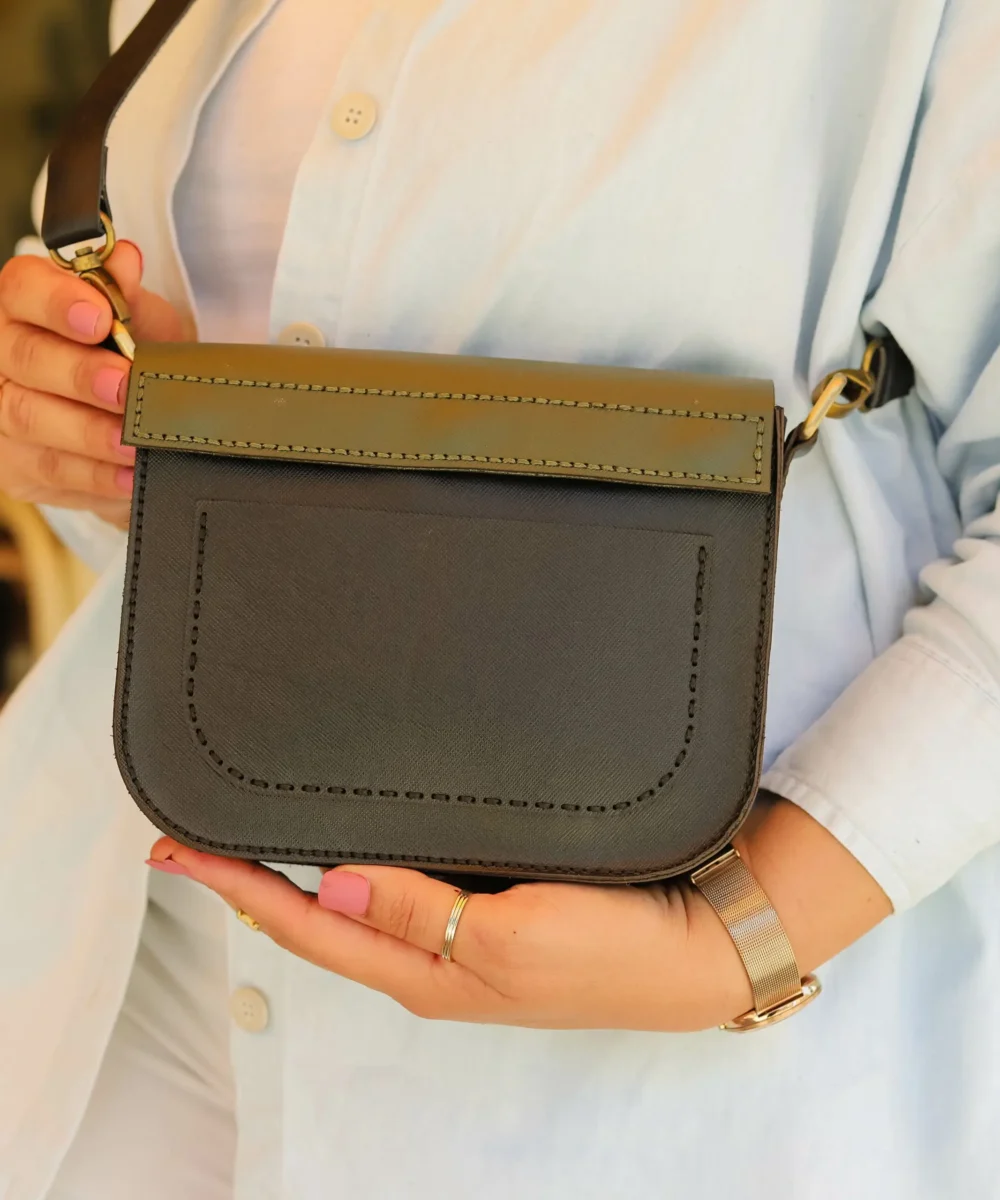 2x1 Cowhide Leather Crossbody Bag (with two removable flip flaps) - Image 3