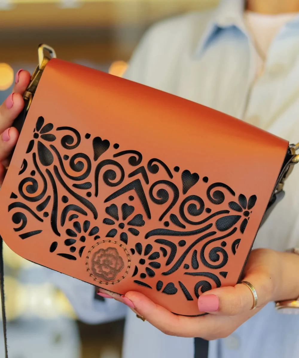 2x1 Cowhide Leather Crossbody Bag (with two removable flip flaps) - Image 4