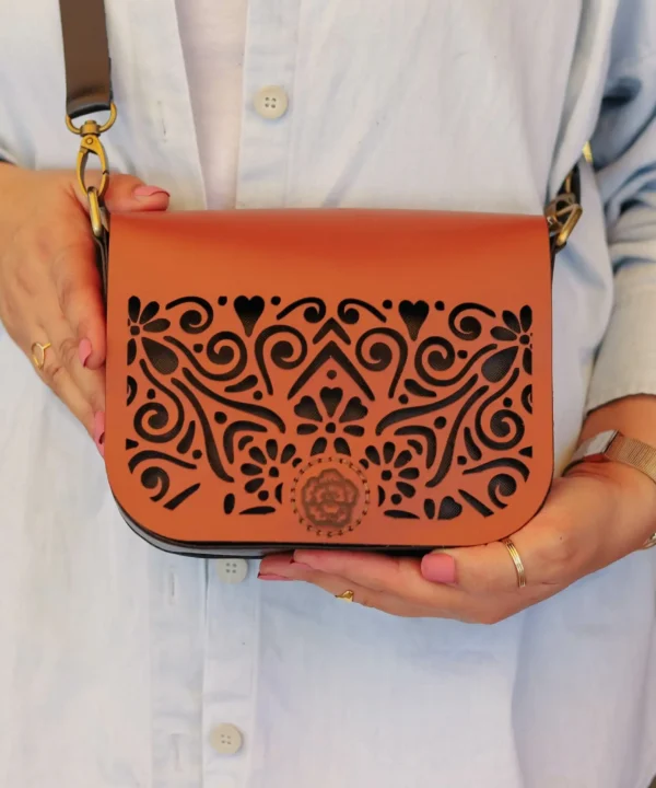 2x1 Cowhide Leather Crossbody Bag (with two removable flip flaps)