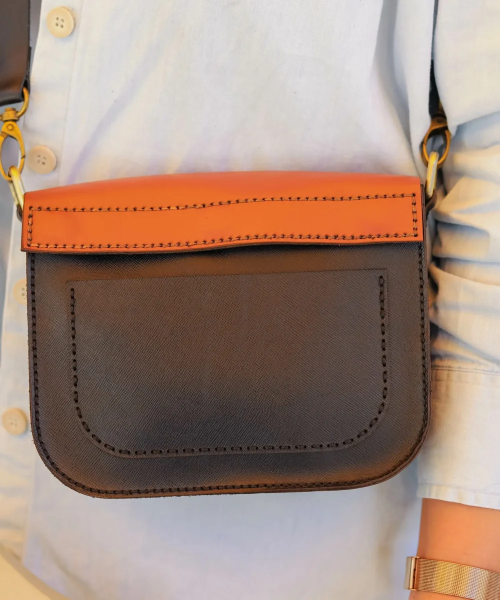 2x1 Cowhide Leather Crossbody Bag (with two removable flip flaps) - Image 5