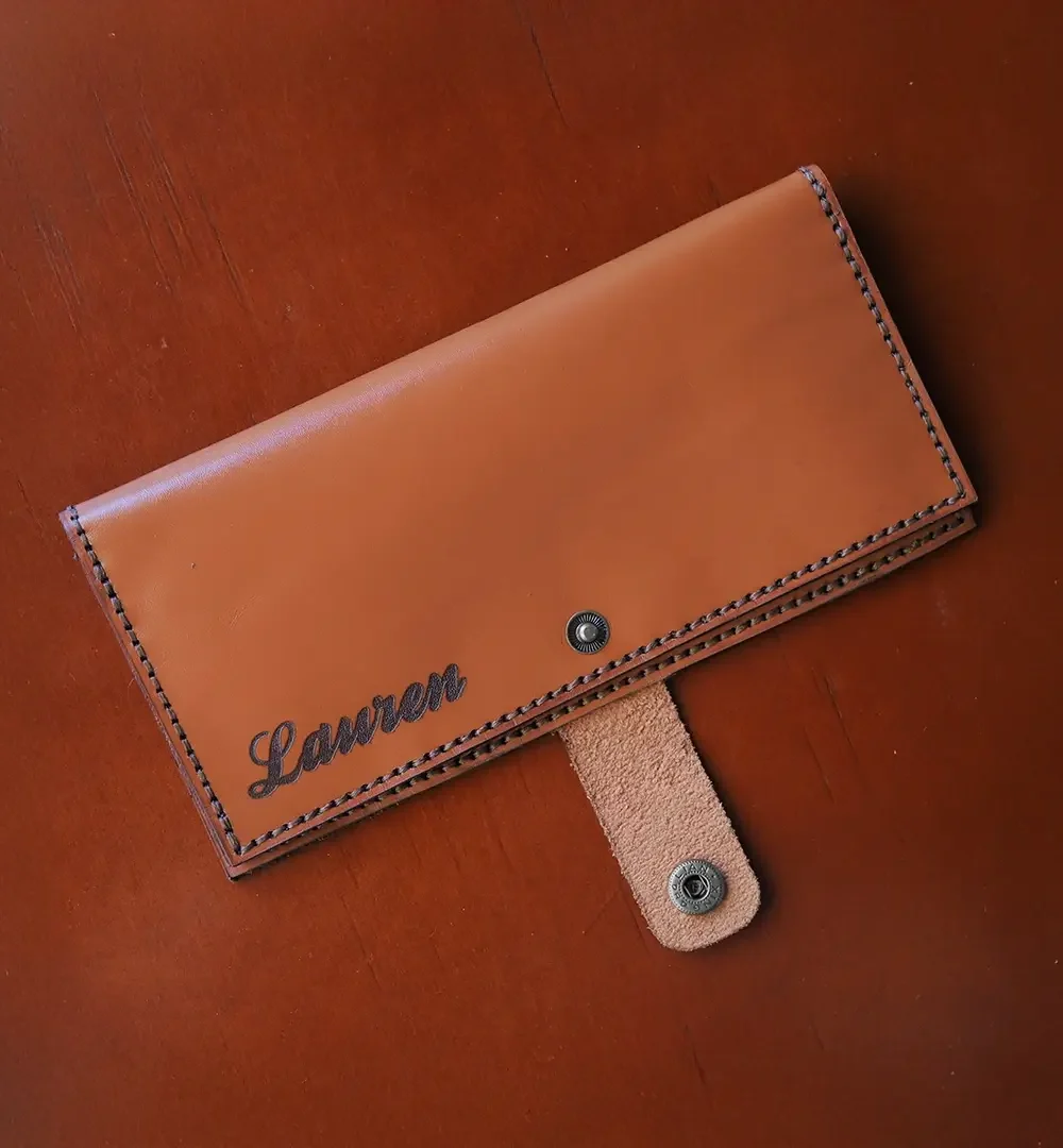 Long Havane Cowhide Leather Wallet