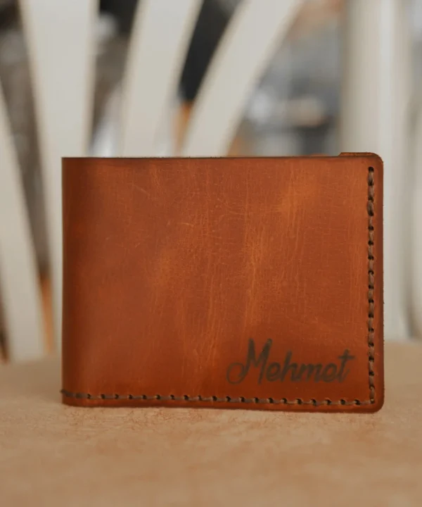 Vintage Light Brown Cowhide Leather Men Wallet