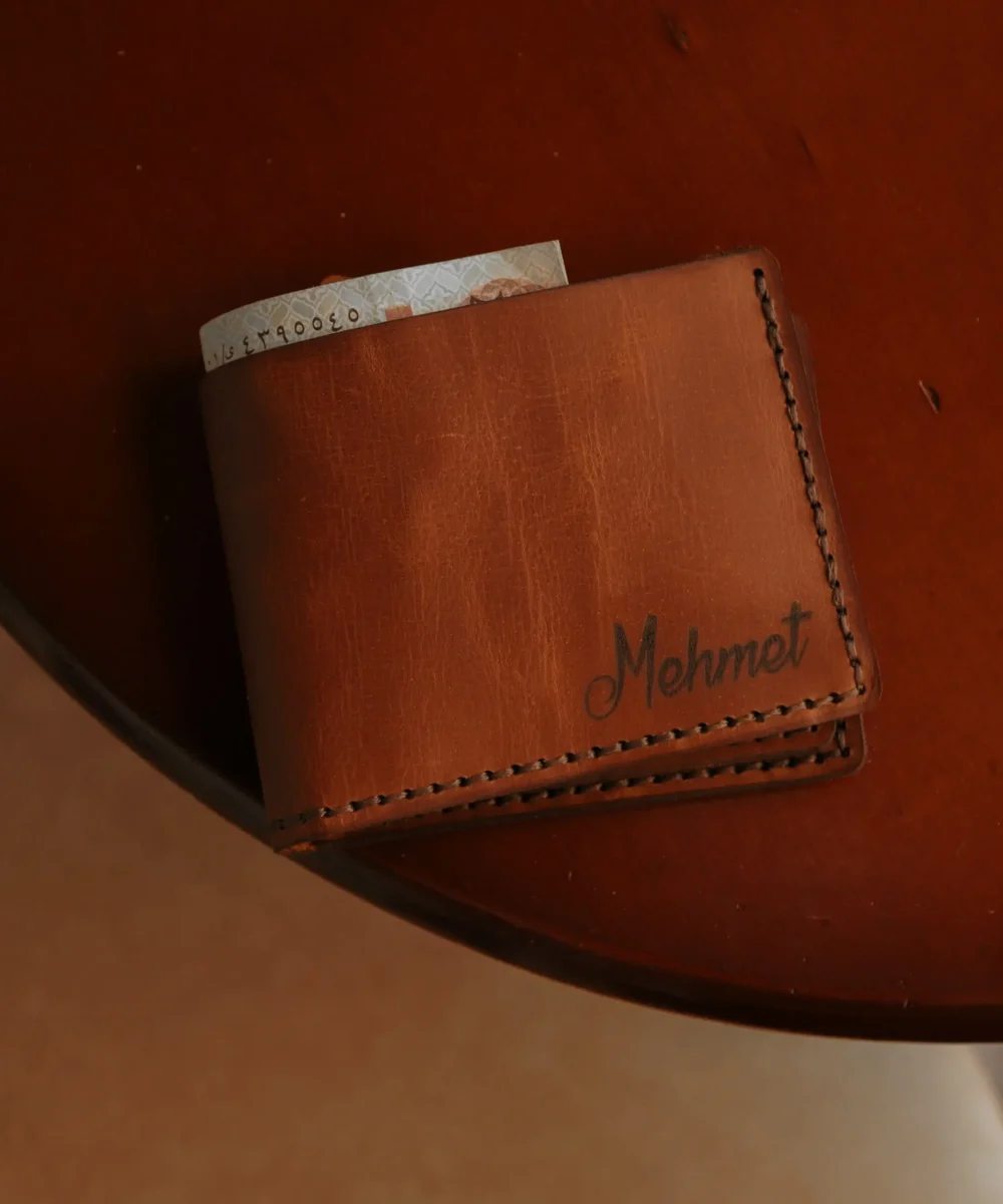 Vintage Light Brown Cowhide Leather Men Wallet - Image 3
