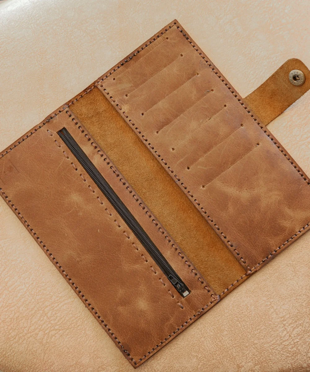 Long Vintage Cowhide Leather  Wallet - Image 2