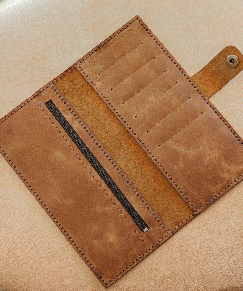 Long Cowhide Leather  Wallet - Image 2