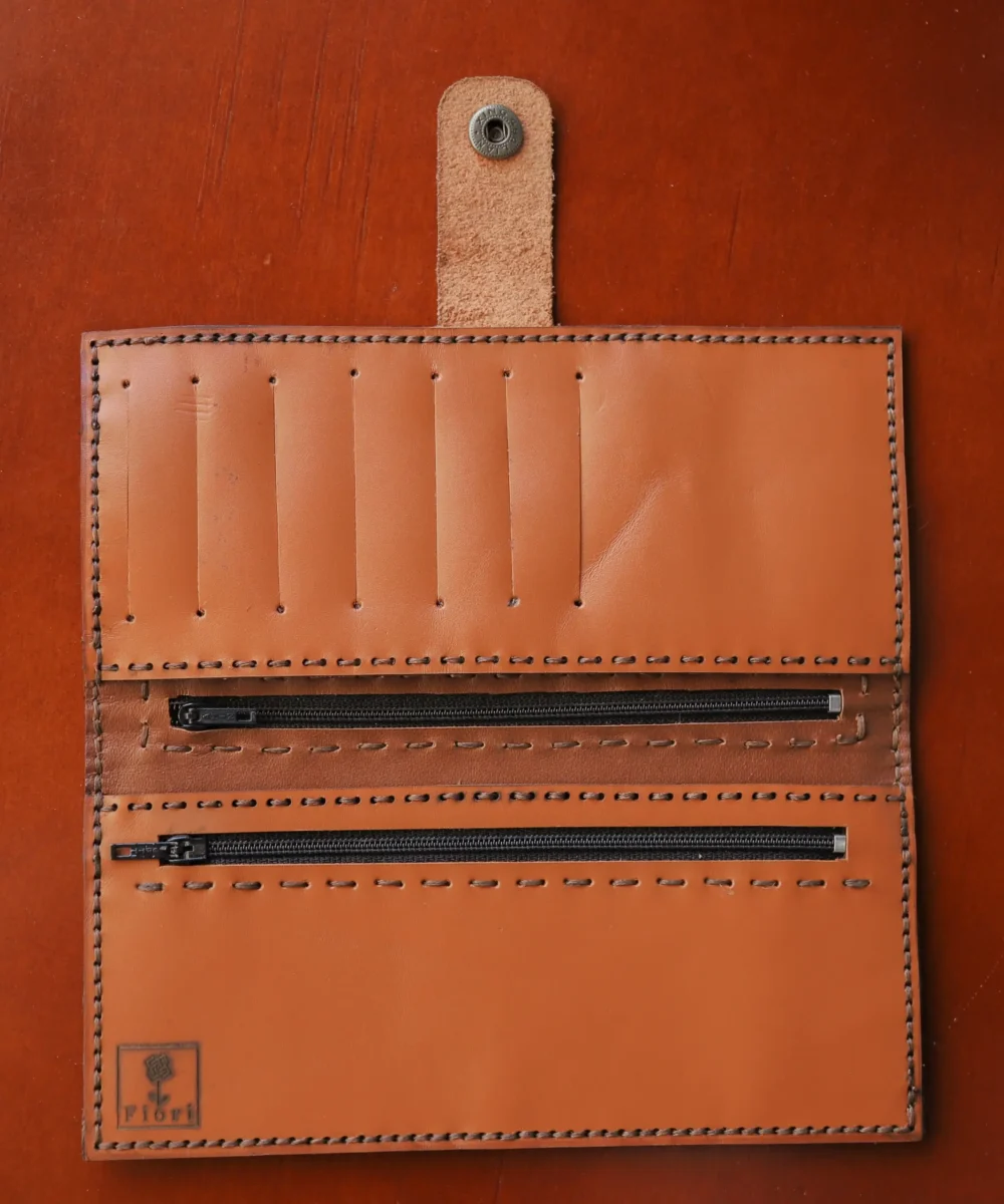 Long Havane Cowhide Leather Wallet - Image 2