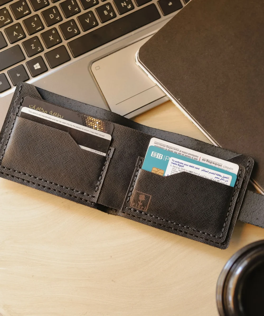 Black Cowhide Leather Men Wallet - Image 2